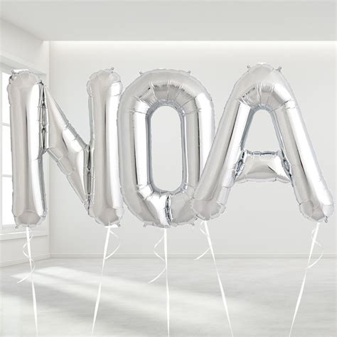 Giant Silver Letter Helium Foil Balloons