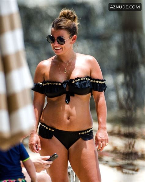 Coleen Rooney Sexy Black Bikini Out On The Beaches Of Barbados AZNude