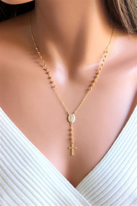 Best Seller Gold Rosary Necklace For Women Gold Filled Etsy