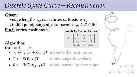 Lecture Discrete Curves Discrete Differential Geometry Youtube