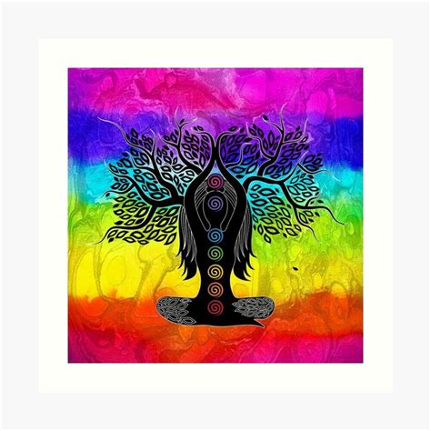 Chakra Lady Tree Chakra Bg Art Print By Serena King Art Prints