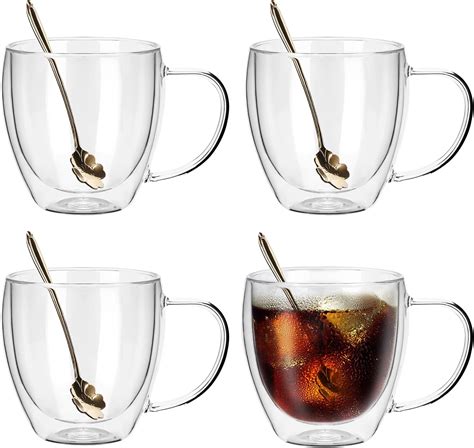 Amazon Moretoes Oz Double Walled Glass Coffee Mugs Clear Coffee