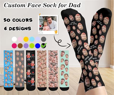 Customized Face Socks Personalized Photo Sock For Dad Put Any Faces On