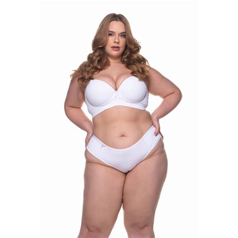 Conjunto Lingerie Plus Size Suti Refor Ado Calcinha Lateral Larga