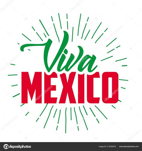 Creative Vector Illustration Viva Mexico Traditional Mexican Phrase