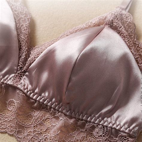 Mulberry Silk Bra French Lace Bralette Luxury Silk Lingerie Etsy