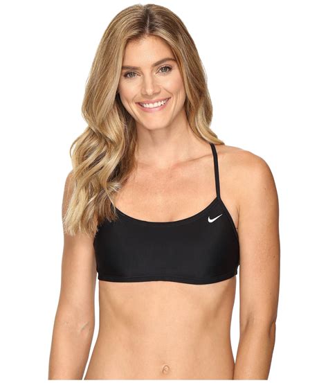 Nike Synthetic Core Solids Racerback Training Bikini Top In Black Lyst