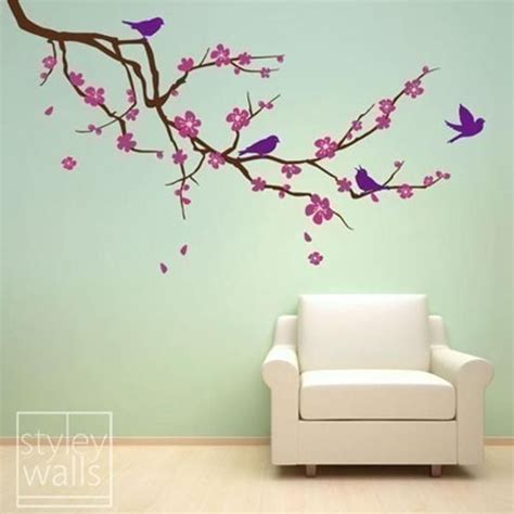 Buy Cherry Blossom Branch And Birds Wall Decal Cherry Branch Wall