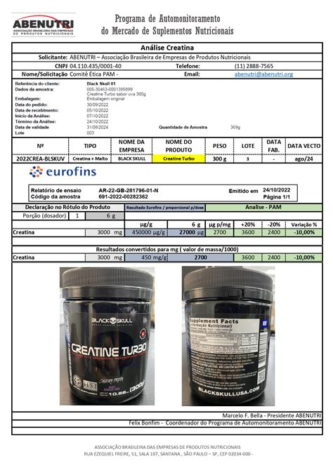 Pam Resultados Black Skull Creatina Turbo Uva Abenutri Org