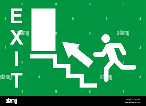 Running Man And Exit Door Sign Vector Icon Safety Symbol Escape Help