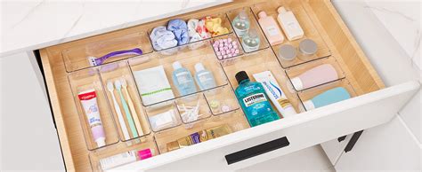 Vtopmart 25 PCS Plastic Clear Drawer Organizer Acrylic Desk Drawer