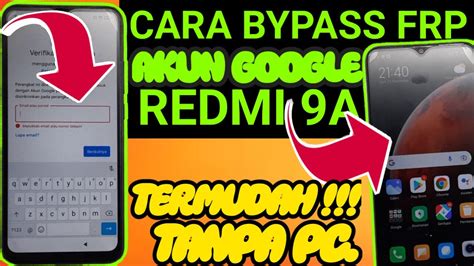 BYPASS FRP LUPA AKUN GOOGLE REDMI 9A GAMPANG BANYAK CELAH BANYAK