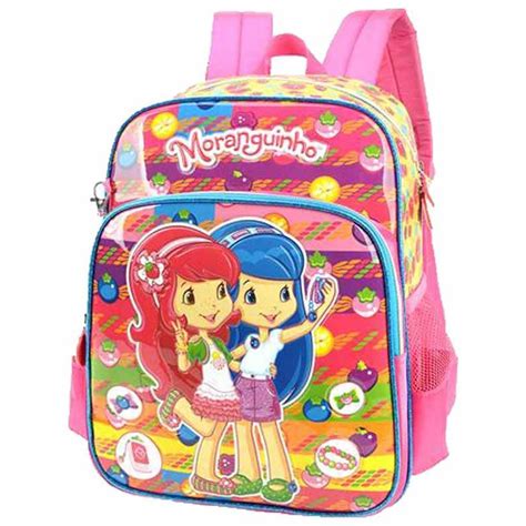 Mochila Infantil De Costa Moranguinho Bolsa Feminina Escolar Shopee