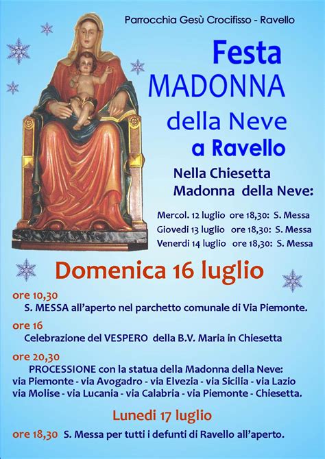 Festa Madonna della Neve Comunità Pastorale Sant Ambrogio