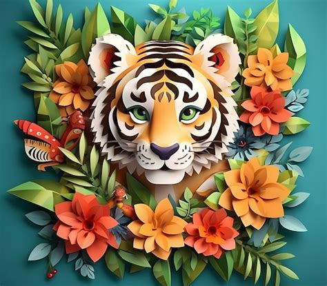 Plano De Fundo Para O Dia Internacional Do Tigre Isolado Em Papel 3d De