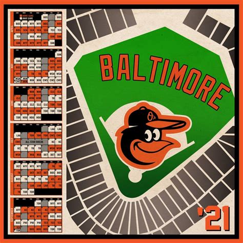 Baltimore Orioles 2021 Schedule Print | Etsy