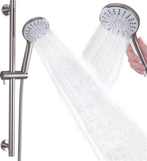 hamoler wall mount shower  bars  handheld shower head sliding
