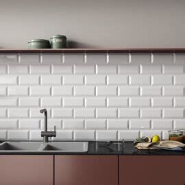 Bevelled Mini Metro Grey Wall Tiles Gloss Direct Tile Warehouse