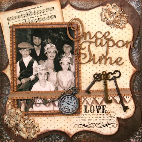 Once Upon A Time Scrapbook Layout By Tracy Heritage Scrapbook Pages Vintage Scrapbook