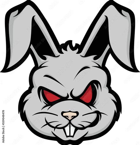 Illustration Vector Graphic Of Angry Rabbit Head Mascot Good For Logo