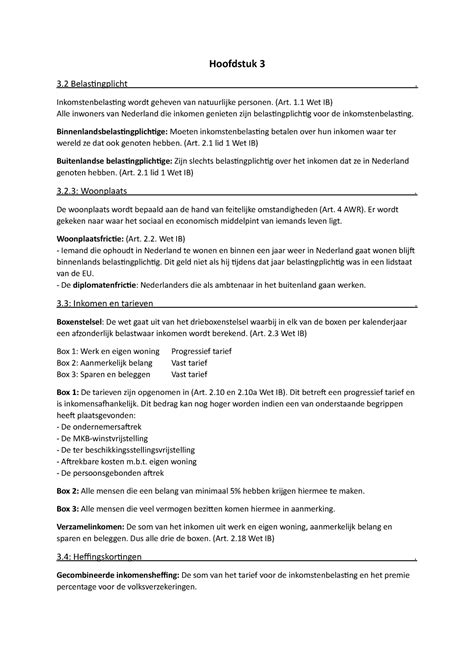 Samenvatting Belastingrecht M5 Hoofdstuk 3 3 Belastingplicht