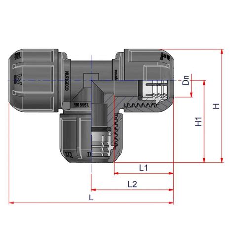 Raccordo A T 90 Gradi Nupi Diametro 40 Mm In PE 10KT40