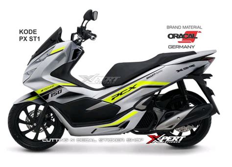 Jual Cutting Sticker Honda Pcx Putih Striping Hitam Kuning Stabilo Di