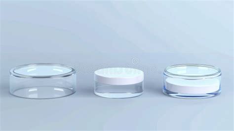 Three Dimensional Transparent Platforms Isolated On A White Background