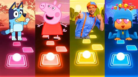 Bluey Bingo Peppa Pig Blippi Pocoyo Who Is Best Tiles Hop