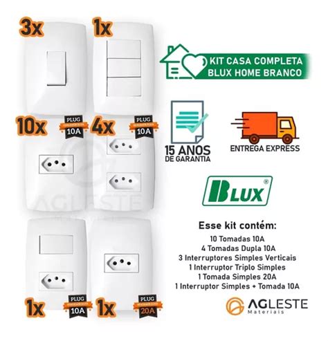 Kit Casa Completa Tomadas Interruptores Pe As Home Branco Frete Gr Tis