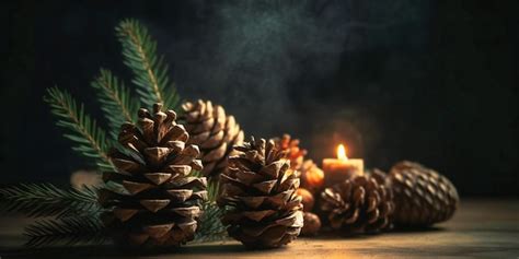 Premium AI Image | Christmas tree and pine cones