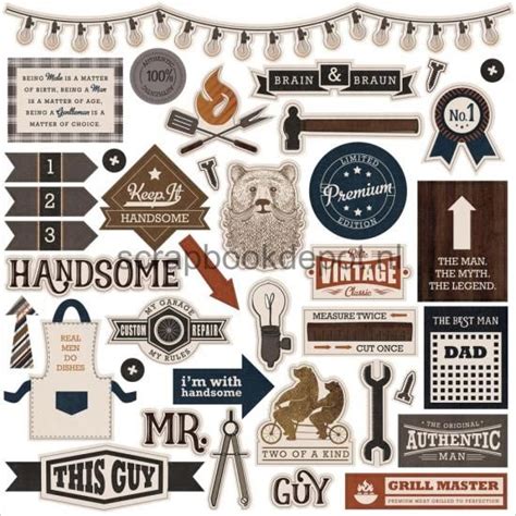 Photo Play This Guy Element Stickers Sheet 12x12inch Card Kit