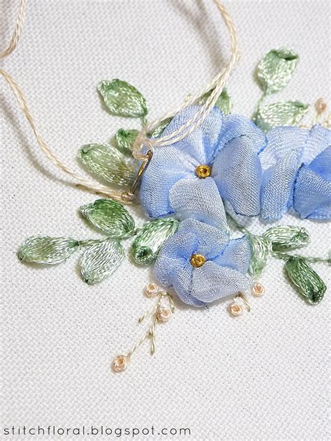 Forget Me Nots Ribbon Embroidery Tutorial Embroidery Designs Silk