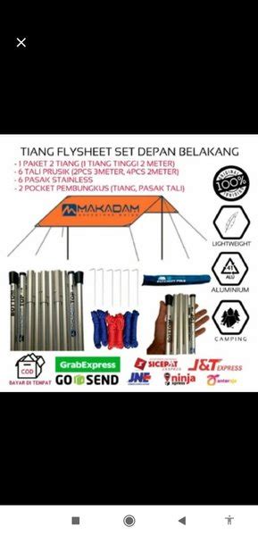 Jual Tiang Frame Flysheet Tenda Bendera Camping Alumunium Alloy Set Di