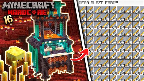 I Built An Op Blaze Spawner Farm In Minecraft Hardcore Youtube