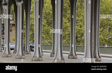 Historical And Famous Bir Hakeim Bridge In Paris Stock Video Footage