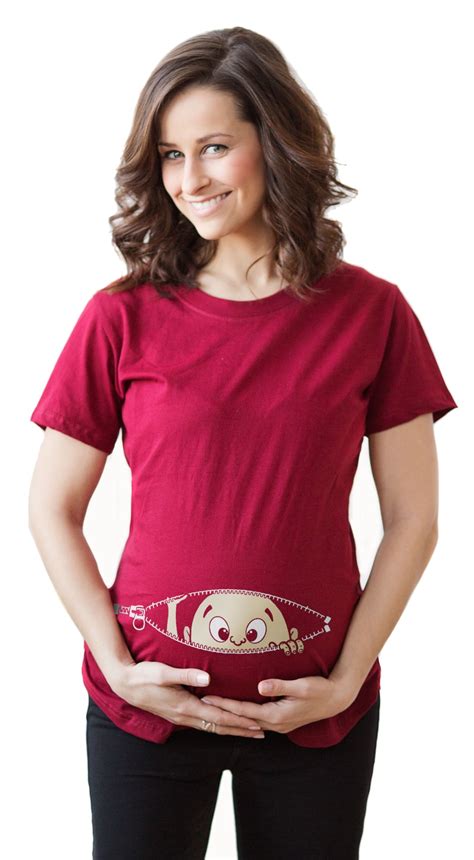 Maternity Baby Peeking T Shirt Funny Pregnancy Tee For Expecting