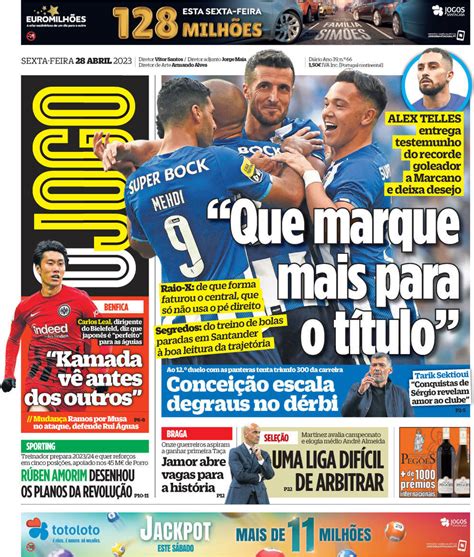 Capa Jornal O Jogo 28 Abril 2023 Capasjornais Pt