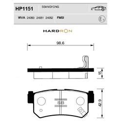 HP1151 Sangsin Колодки тормозные дисковые