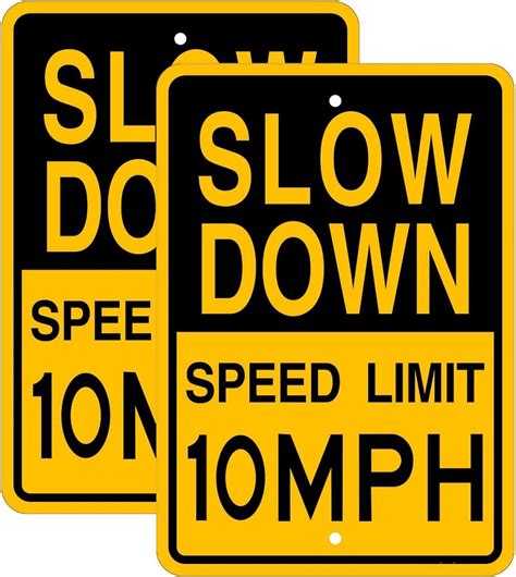 2 Pack Speed Limit 25 MPH Sign 12 X18 Slow Down Traffic Sign UV