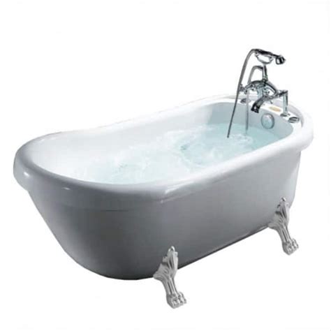 Mesa 67 In Freestanding Clawfoot Whirlpool Bathtub With Faucet In