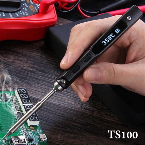 Ts W Mini Electric Soldering Iron Station Kit Digital Oled Screen