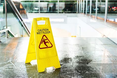 Wet Floor Sign Around A Slip Fall Injury Nj