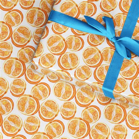 Orange slices Wrapping Paper for tropical fun wrapping paper | Etsy