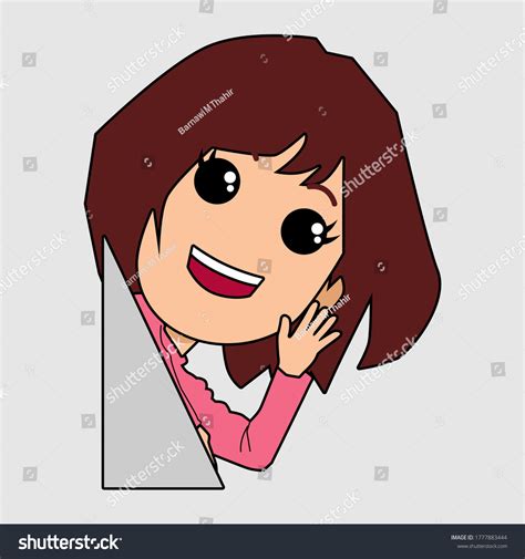 Cute Girl Saying Hi With Hand Wave Royalty Free Stock Vector 1777883444