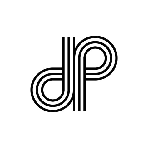 Diseño moderno del logotipo de la letra dp o del monograma pd Vector