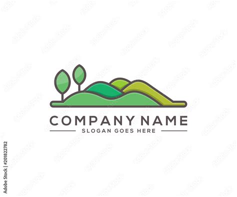 hill logo template - vector illustration Stock Vector | Adobe Stock