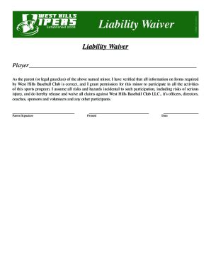 Fillable Online Liability Waiver Hometeamsonline Fax Email Print