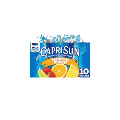 Capri Sun Tropical Punch Ready To Drink Juice 10 Pouches Pack Of 10