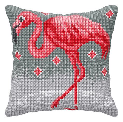 Orchidea Cross Stitch Kit Cushion Large Flamingo Ebay